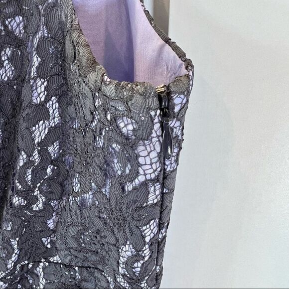 Shoshanna Anthro Dress Mini One Shoulder Lace Lavender Purple Size 6 - Picture 6 of 8
